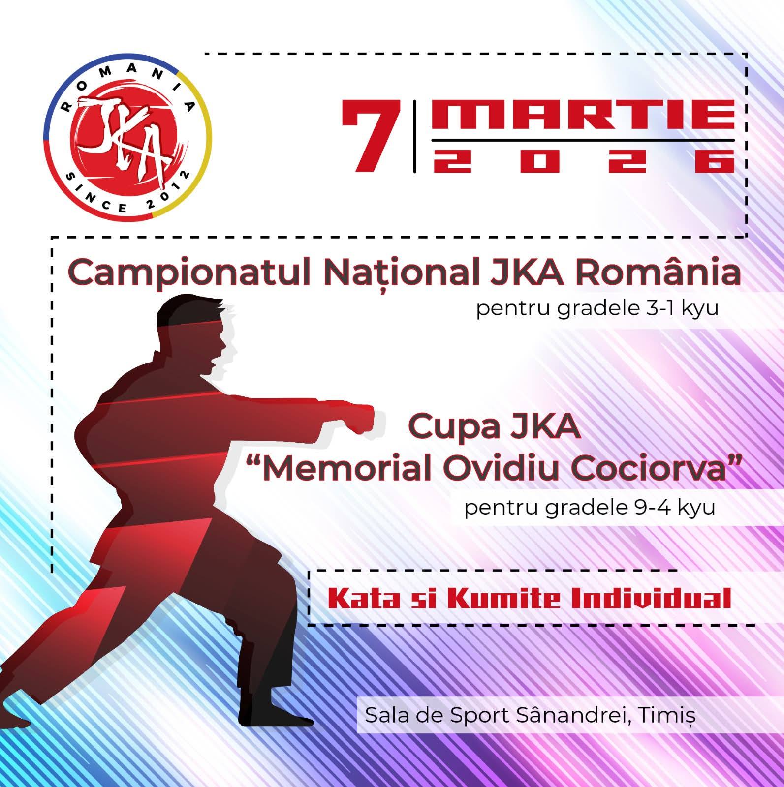 Cea de a XIII a editie a Campionatului Asociatiei Nationale de Karate JKA WF Romania, si a XVIII a editie a Cupei Memorial ,,Ovidiu Cociorva\’\’